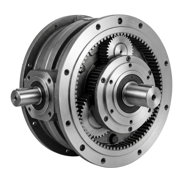 Hollow bore cycloidal reducer side view for rotary module integration